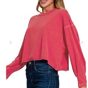 Zenana Pigment Dyed Long Sleeve T